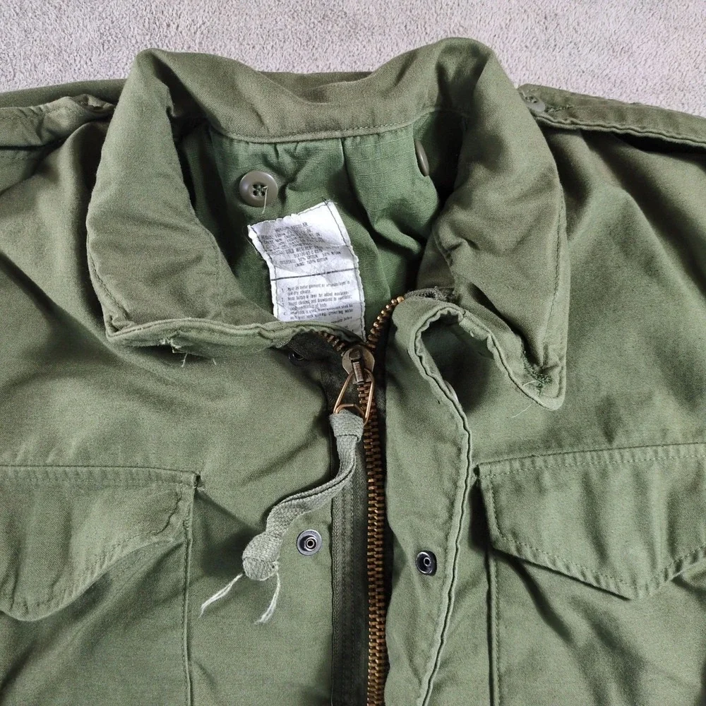 Vintage US Military Field Jacket‎ Mens Med Reg Olive Drab OG-107 Without Liner - Picture 8 of 11